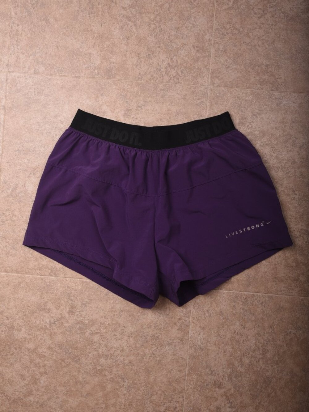 Vintage Nike Livestrong Womens Running Shorts Purple Just Do It